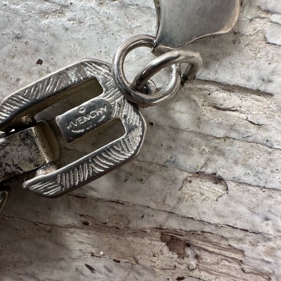 Vintage Givenchy Silver Tone GG Clasp Herringbone Chain - Picture 4 of 7